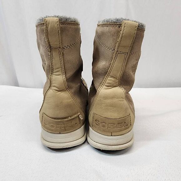 SOREL Women’s Explorer Joan Faux Fur-Lined Waterproof Boots Brown Grey Size 8 - Picture 5 of 8